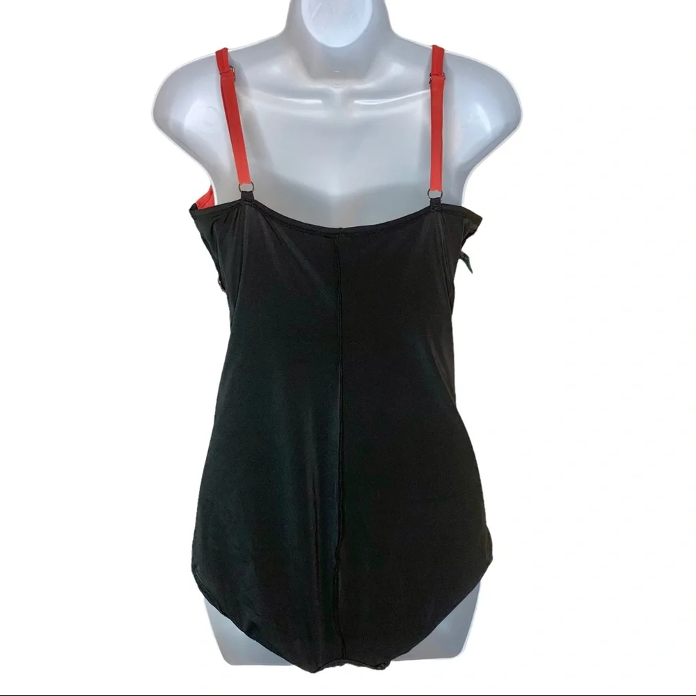 AQUA GREEN Draped Front One Piece Suit Sz S